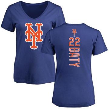 Women's New York Mets Brett Baty ＃22 Backer Slim Fit T-Shirt - Royal