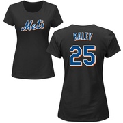 Women's New York Mets Brooks Raley ＃25 Roster Name & Number T-Shirt - Black