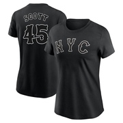 Women's New York Mets Christian Scott ＃45 2024 City Connect Name & Number T-Shirt - Black