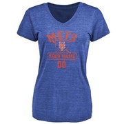 Women's New York Mets Custom ＃00 Base Runner T-Shirt - Royal