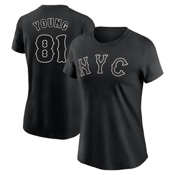 Women's New York Mets Danny Young ＃81 2024 City Connect Name & Number T-Shirt - Black