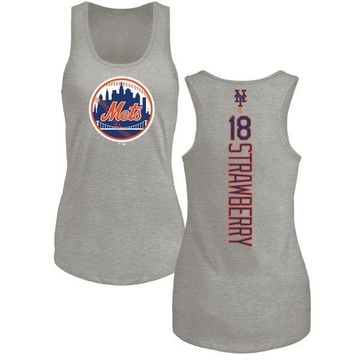 Women's New York Mets Darryl Strawberry ＃18 Backer Tank Top Ash