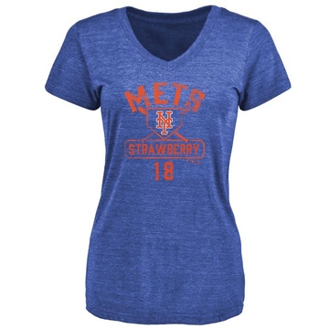 Women's New York Mets Darryl Strawberry ＃18 Base Runner T-Shirt - Royal