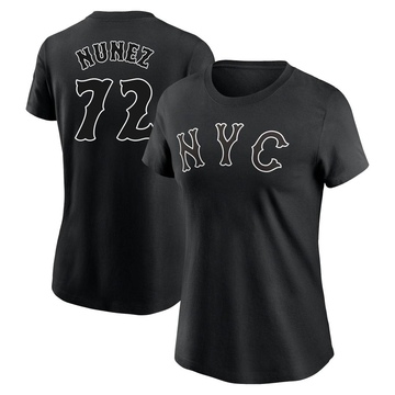 Women's New York Mets Dedniel Nunez ＃72 2024 City Connect Name & Number T-Shirt - Black