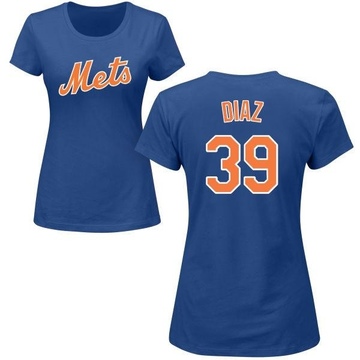 Women's New York Mets Edwin Diaz ＃39 Roster Name & Number T-Shirt - Royal