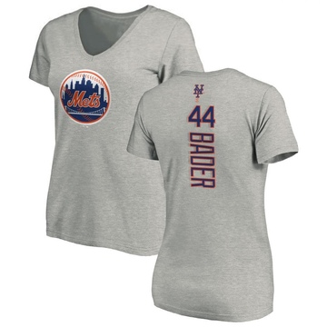 Women's New York Mets Harrison Bader ＃44 Backer Slim Fit T-Shirt Ash