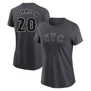 Women's New York Mets Howard Johnson ＃20 Graphite 2024 City Connect Fuse Name & Number T-Shirt