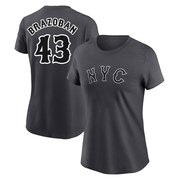 Women's New York Mets Huascar Brazoban ＃43 Graphite 2024 City Connect Fuse Name & Number T-Shirt