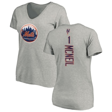 Women's New York Mets Jeff McNeil ＃1 Backer Slim Fit T-Shirt Ash