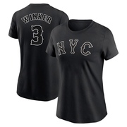 Women's New York Mets Jesse Winker ＃3 2024 City Connect Name & Number T-Shirt - Black