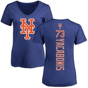 Women's New York Mets Jimmy Yacabonis ＃73 Backer Slim Fit T-Shirt - Royal