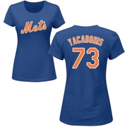 Women's New York Mets Jimmy Yacabonis ＃73 Roster Name & Number T-Shirt - Royal