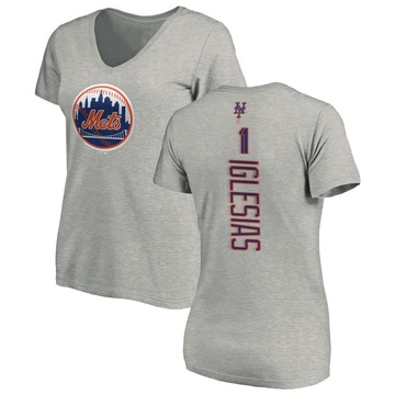 Women's New York Mets Jose Iglesias ＃11 Backer Slim Fit T-Shirt Ash