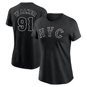 Women's New York Mets Josh Walker ＃91 2024 City Connect Name & Number T-Shirt - Black