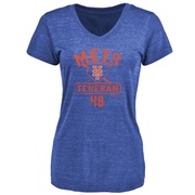 Women's New York Mets Julio Teheran ＃49 Base Runner T-Shirt - Royal