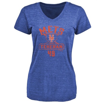 Women's New York Mets Julio Teheran ＃49 Base Runner T-Shirt - Royal