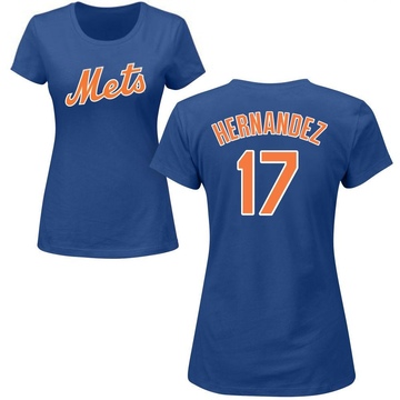 Women's New York Mets Keith Hernandez ＃17 Roster Name & Number T-Shirt - Royal