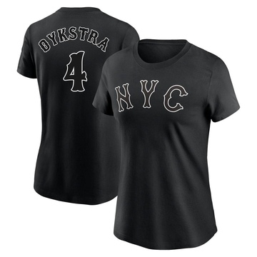 Women's New York Mets Lenny Dykstra ＃4 2024 City Connect Name & Number T-Shirt - Black