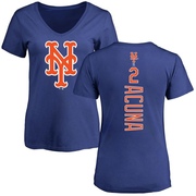 Women's New York Mets Luisangel Acuna ＃2 Backer Slim Fit T-Shirt - Royal