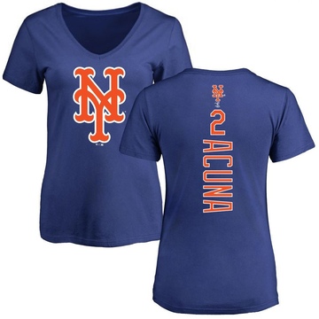 Women's New York Mets Luisangel Acuna ＃2 Backer Slim Fit T-Shirt - Royal