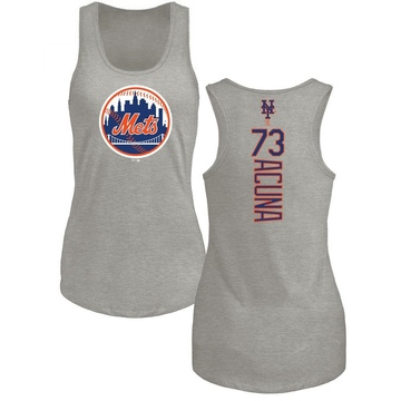 Women's New York Mets Luisangel Acuna ＃73 Backer Tank Top Ash