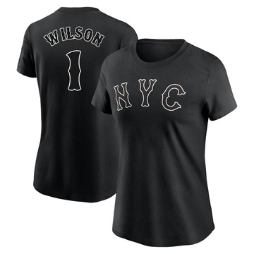 Women's New York Mets Mookie Wilson ＃1 2024 City Connect Name & Number T-Shirt - Black