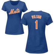 Women's New York Mets Mookie Wilson ＃1 Roster Name & Number T-Shirt - Royal