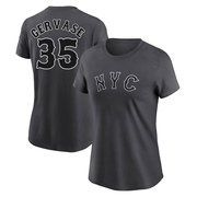 Women's New York Mets Paul Gervase ＃35 Graphite 2024 City Connect Fuse Name & Number T-Shirt