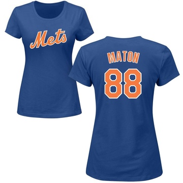 Women's New York Mets Phil Maton ＃88 Roster Name & Number T-Shirt - Royal