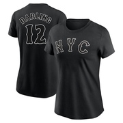 Women's New York Mets Ron Darling ＃12 2024 City Connect Name & Number T-Shirt - Black