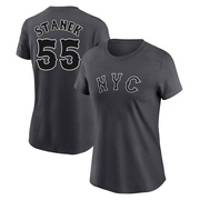 Women's New York Mets Ryne Stanek ＃55 Graphite 2024 City Connect Fuse Name & Number T-Shirt