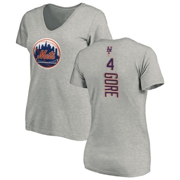 Women's New York Mets Terrance Gore ＃4 Backer Slim Fit T-Shirt Ash