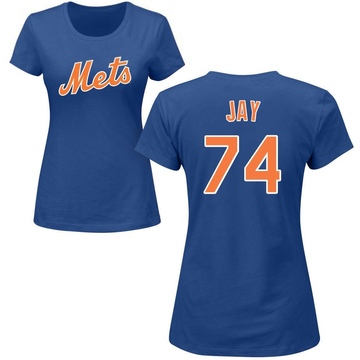 Women's New York Mets Tyler Jay ＃74 Roster Name & Number T-Shirt - Royal