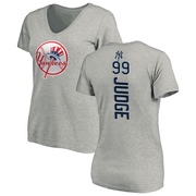 Women's New York Yankees Aaron Judge ＃99 Backer Slim Fit T-Shirt Ash