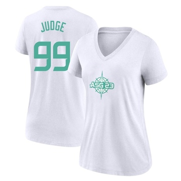 Women's New York Yankees Aaron Judge ＃99 Game 2023 All-Star Name & Number T-Shirt - White