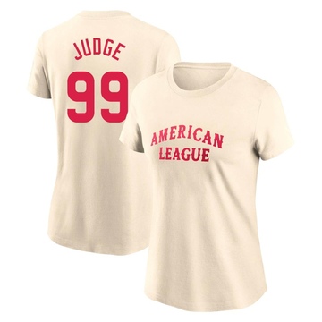 Women's New York Yankees Aaron Judge ＃99 Game American League 2024 All-Star Team T-Shirt - Cream