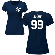 Women's New York Yankees Aaron Judge ＃99 Roster Name & Number T-Shirt - Navy