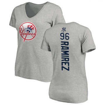 Women's New York Yankees Agustin Ramirez ＃96 Backer Slim Fit T-Shirt Ash