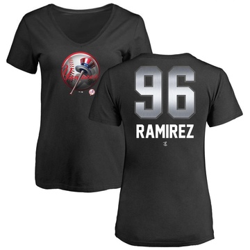 Women's New York Yankees Agustin Ramirez ＃96 Midnight Mascot V-Neck T-Shirt - Black