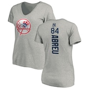 Women's New York Yankees Albert Abreu ＃84 Backer Slim Fit T-Shirt Ash