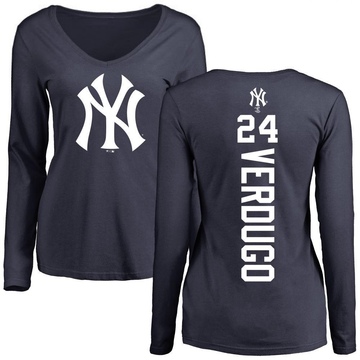 Women's New York Yankees Alex Verdugo ＃24 Backer Slim Fit Long Sleeve T-Shirt - Navy