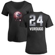 Women's New York Yankees Alex Verdugo ＃24 Midnight Mascot V-Neck T-Shirt - Black