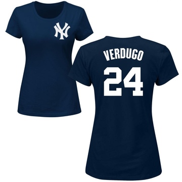 Women's New York Yankees Alex Verdugo ＃24 Roster Name & Number T-Shirt - Navy