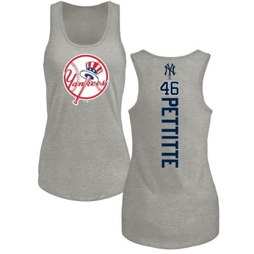 Women's New York Yankees Andy Pettitte ＃46 Backer Tank Top Ash