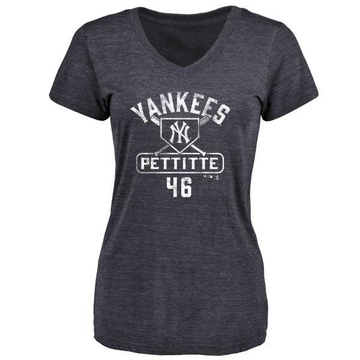 Women's New York Yankees Andy Pettitte ＃46 Base Runner T-Shirt - Navy