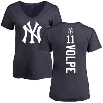 Women's New York Yankees Anthony Volpe ＃11 Backer Slim Fit T-Shirt - Navy