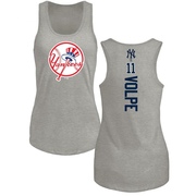 Women's New York Yankees Anthony Volpe ＃11 Backer Tank Top Ash