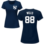 Women's New York Yankees Austin Wells ＃88 Roster Name & Number T-Shirt - Navy