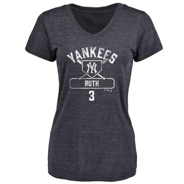 Women's New York Yankees Babe Ruth ＃3 Base Runner T-Shirt - Navy