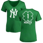 Women's New York Yankees Bobby Murcer ＃1 Dubliner Name & Number V-Neck T-Shirt Kelly - Green